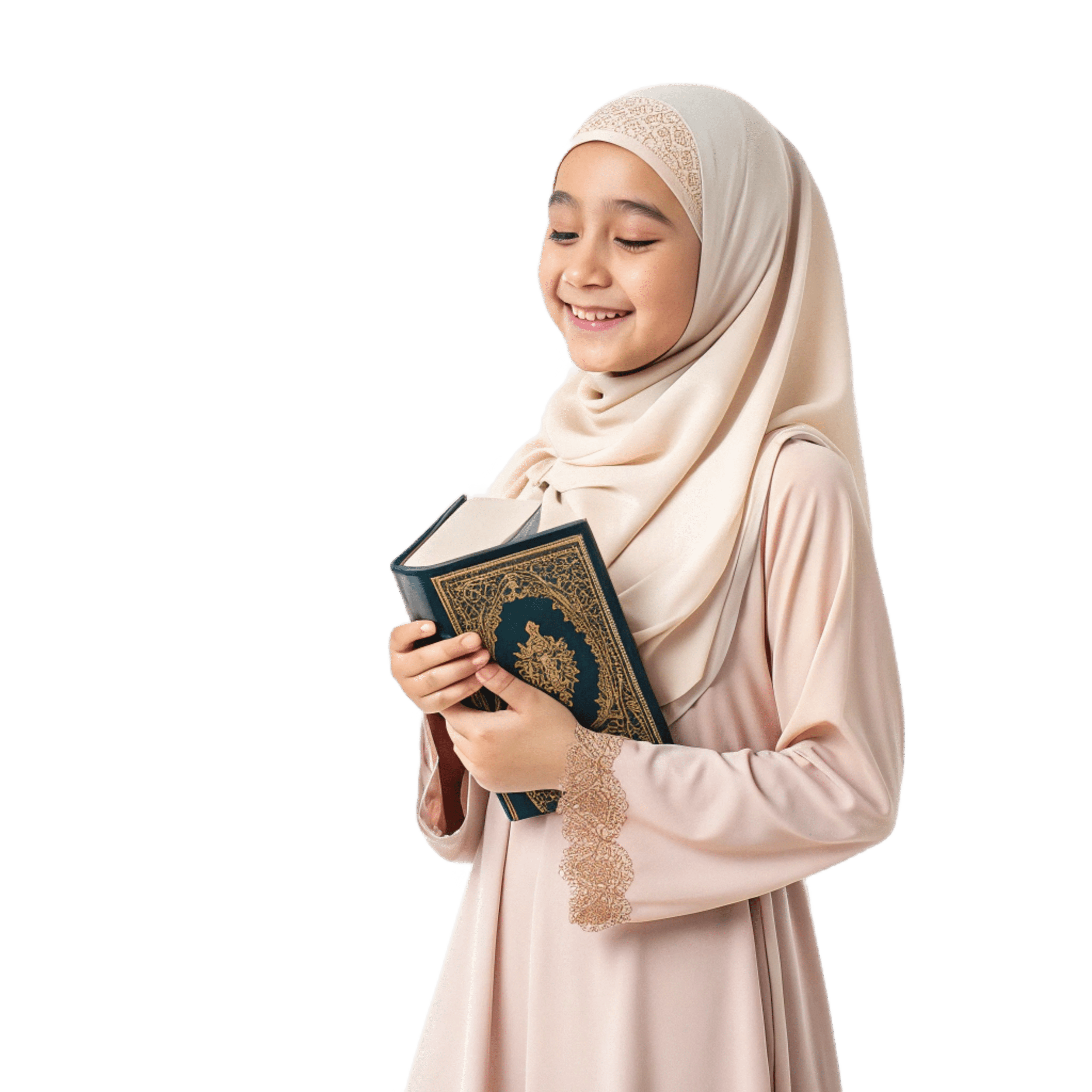 Muslim girl learning Quran